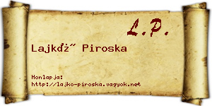 Lajkó Piroska névjegykártya