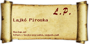 Lajkó Piroska névjegykártya