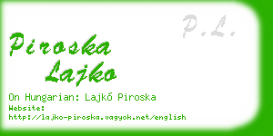piroska lajko business card