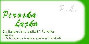 piroska lajko business card